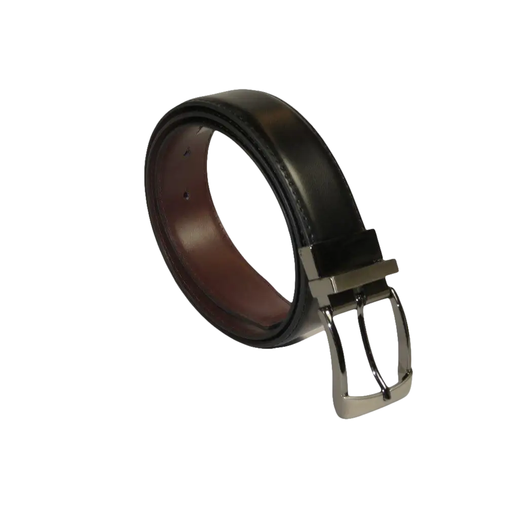 Men's VALENTINI Plain Leather Belt Pin Buckle Reversible SW63 Black or Brown - J.Valintin Men's Wear Legend - SW63 - Black - 34