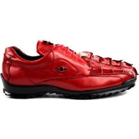 Men's Vasco Belvedere Hornback Crocodile Soft Calf Sneaker Shoes Red 336122 - J.Valintin Men's Wear Legend - 336122 Red_8