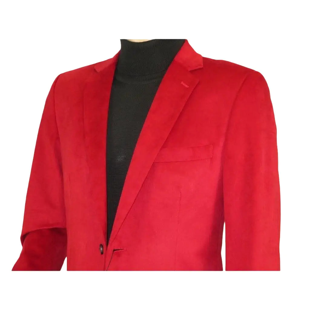 Men's Velvet Sports Coat Grammy Amy Award BASSIRI , LEONARDI J1042 Christmas Red - J.Valintin Men's Wear Legend - 92647