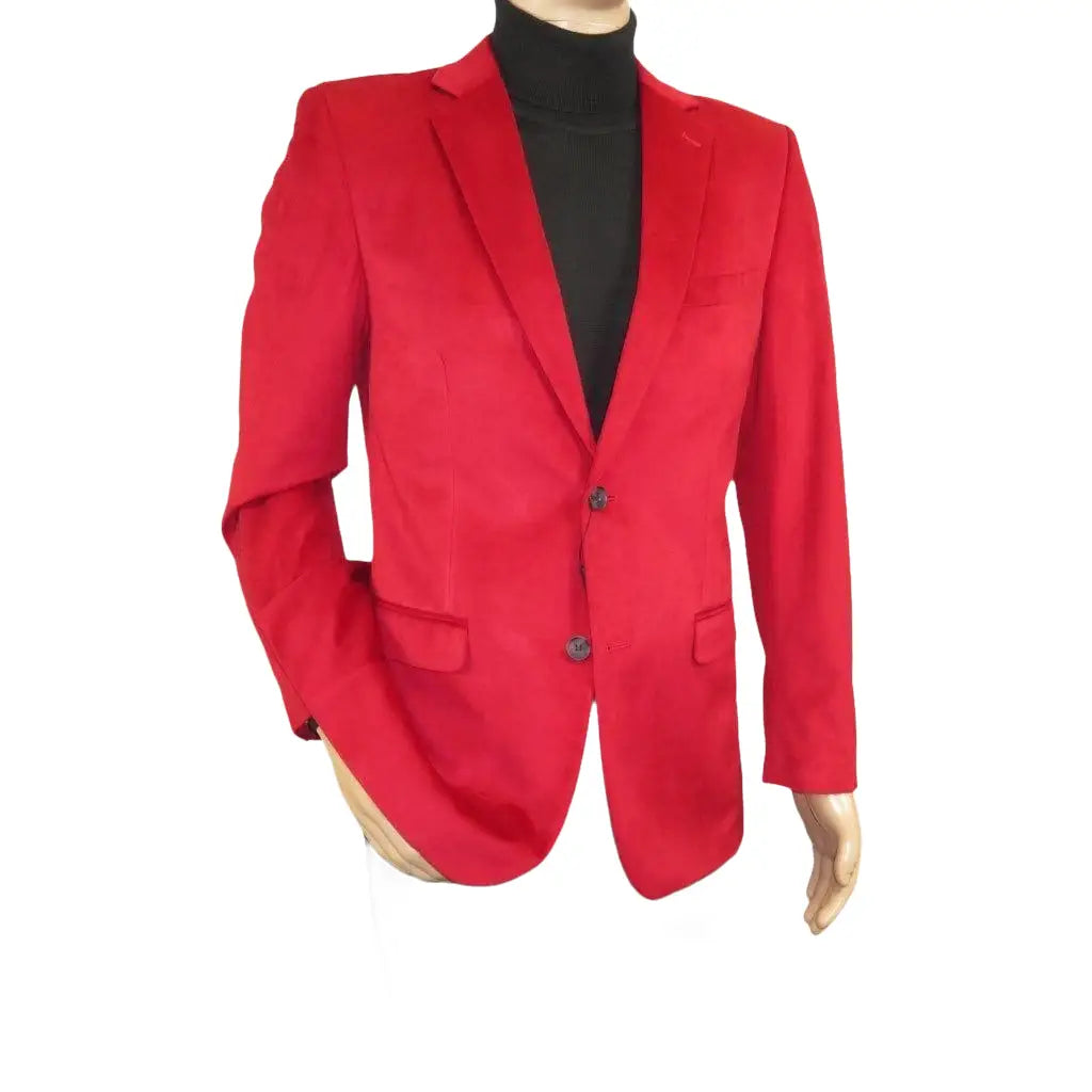 Men's Velvet Sports Coat Grammy Amy Award BASSIRI , LEONARDI J1042 Christmas Red - J.Valintin Men's Wear Legend - 92647