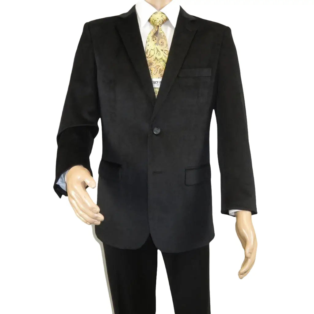 Men's Velvet Sports Coat Grammy Amy Award By BASSIRI , LEONARDI J1042 Black - J.Valintin Men's Wear Legend - 92617