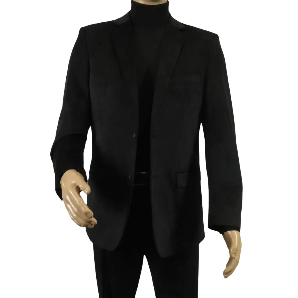 Men's Velvet Sports Coat Grammy Amy Award By BASSIRI , LEONARDI J1042 Black - J.Valintin Men's Wear Legend - 92617