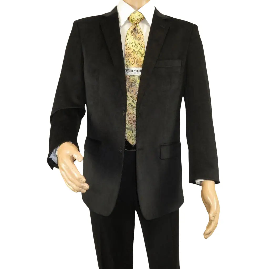 Men's Velvet Sports Coat Grammy Amy Award By BASSIRI , LEONARDI J1042 Black - J.Valintin Men's Wear Legend - 92617