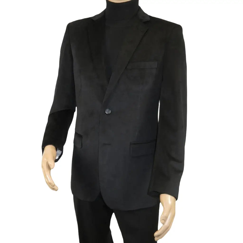 Men's Velvet Sports Coat Grammy Amy Award By BASSIRI , LEONARDI J1042 Black - J.Valintin Men's Wear Legend - 92617