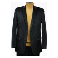 Men's Velvet Sports Coat Grammy Amy Award By BASSIRI , LEONARDI J1042 Black - J.Valintin Men's Wear Legend - 92617