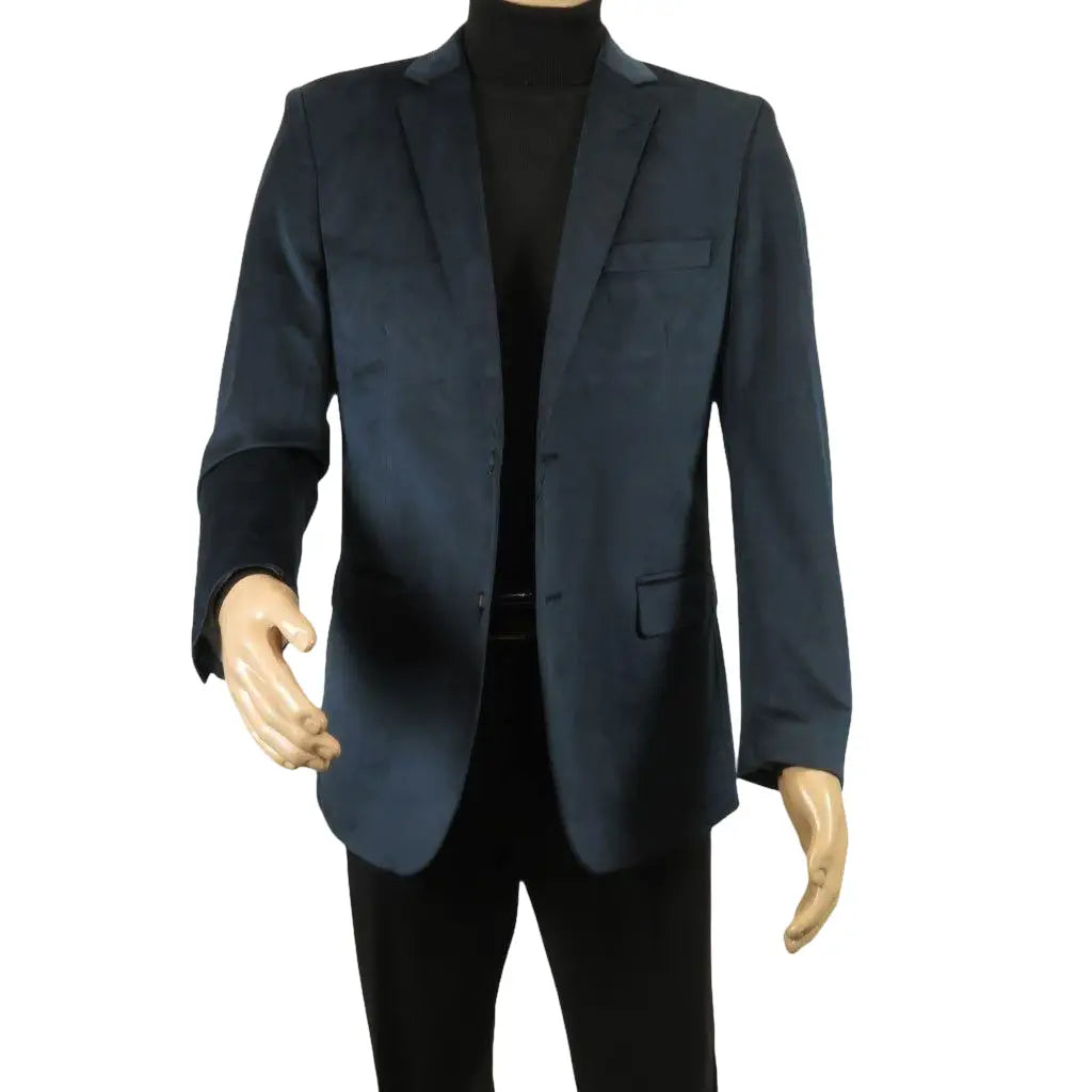 Men's Velvet Sports Coat Grammy Amy Award By BASSIRI , LEONARDI J1042 Navy Blue - J.Valintin Men's Wear Legend - 92659