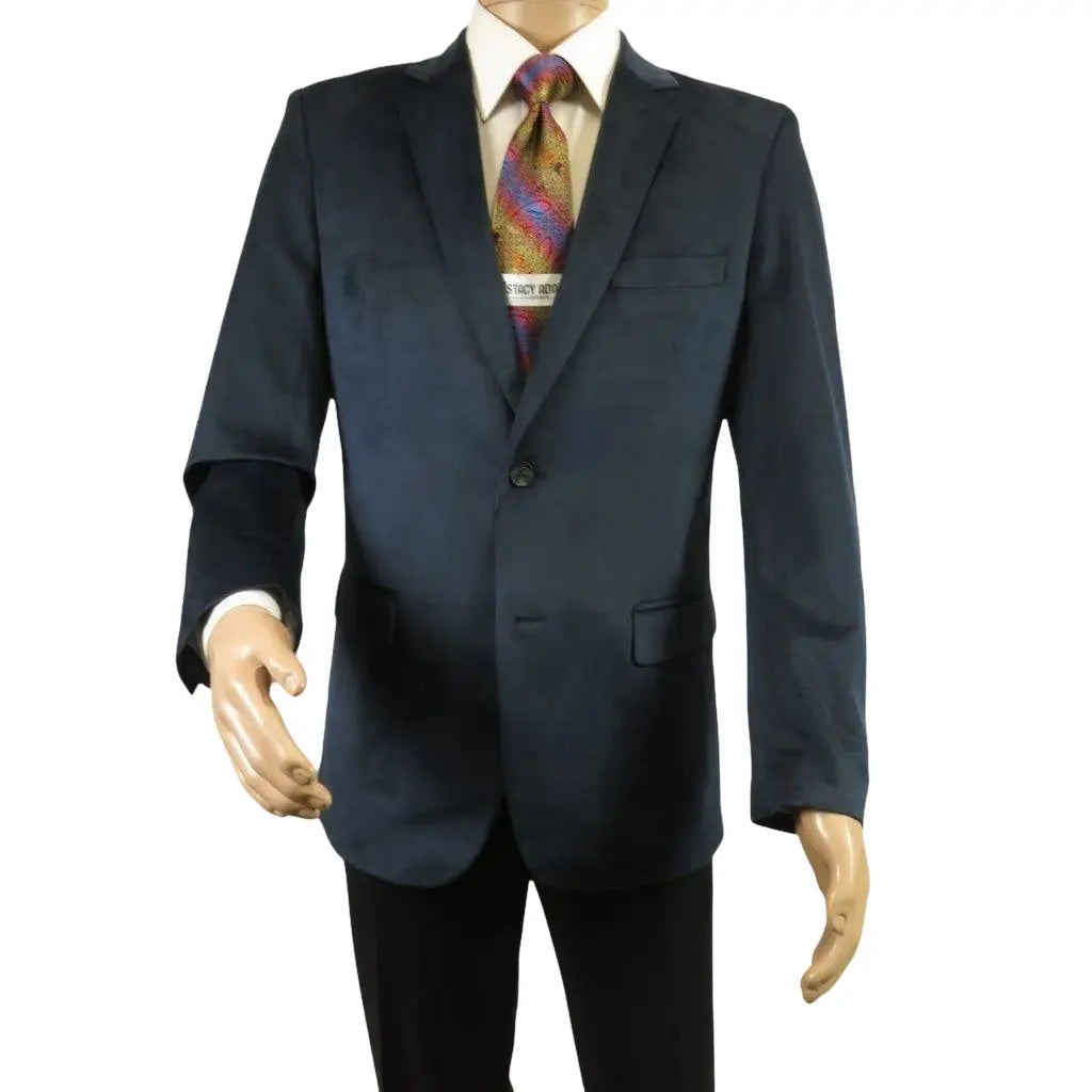 Men's Velvet Sports Coat Grammy Amy Award By BASSIRI , LEONARDI J1042 Navy Blue - J.Valintin Men's Wear Legend - 92659
