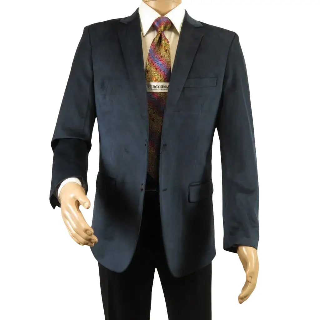 Men's Velvet Sports Coat Grammy Amy Award By BASSIRI , LEONARDI J1042 Navy Blue - J.Valintin Men's Wear Legend - 92659