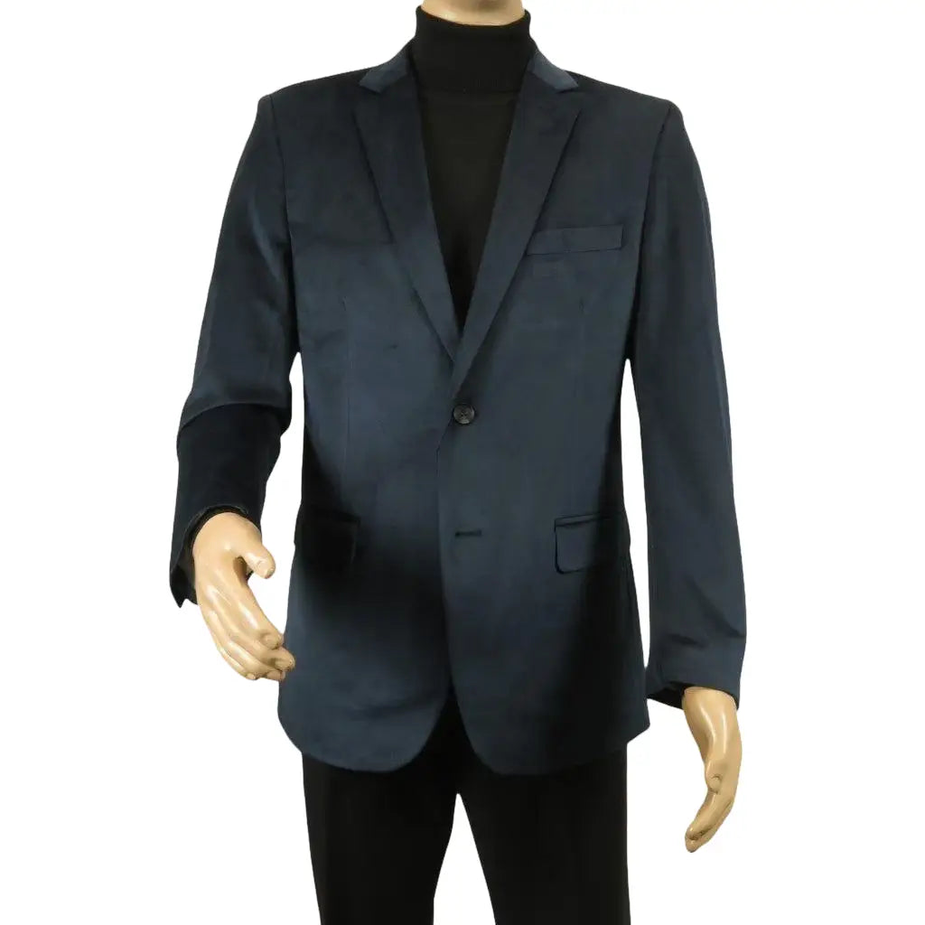 Men's Velvet Sports Coat Grammy Amy Award By BASSIRI , LEONARDI J1042 Navy Blue - J.Valintin Men's Wear Legend - 92659