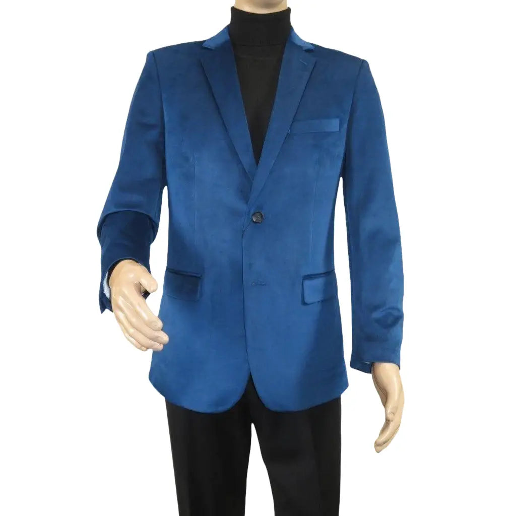 Men's Velvet Sports Coat Grammy Amy Award By BASSIRI , LEONARDI J1042 Royal Blue - J.Valintin Men's Wear Legend - 92653