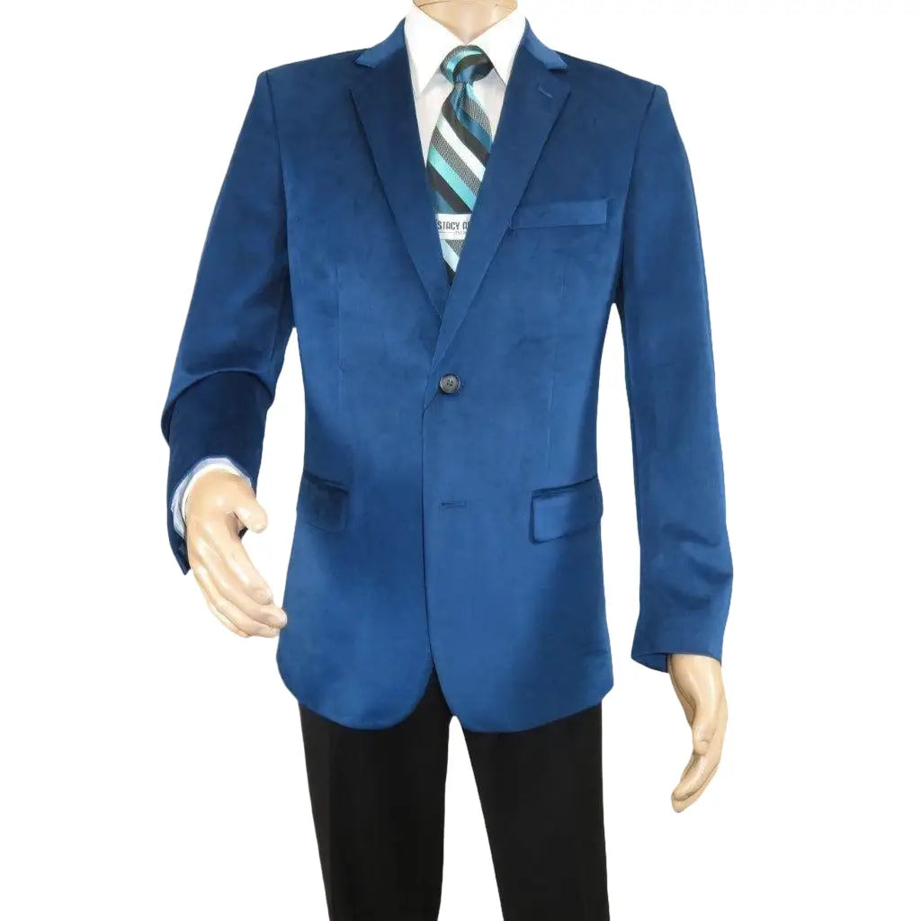 Men's Velvet Sports Coat Grammy Amy Award By BASSIRI , LEONARDI J1042 Royal Blue - J.Valintin Men's Wear Legend - 92653
