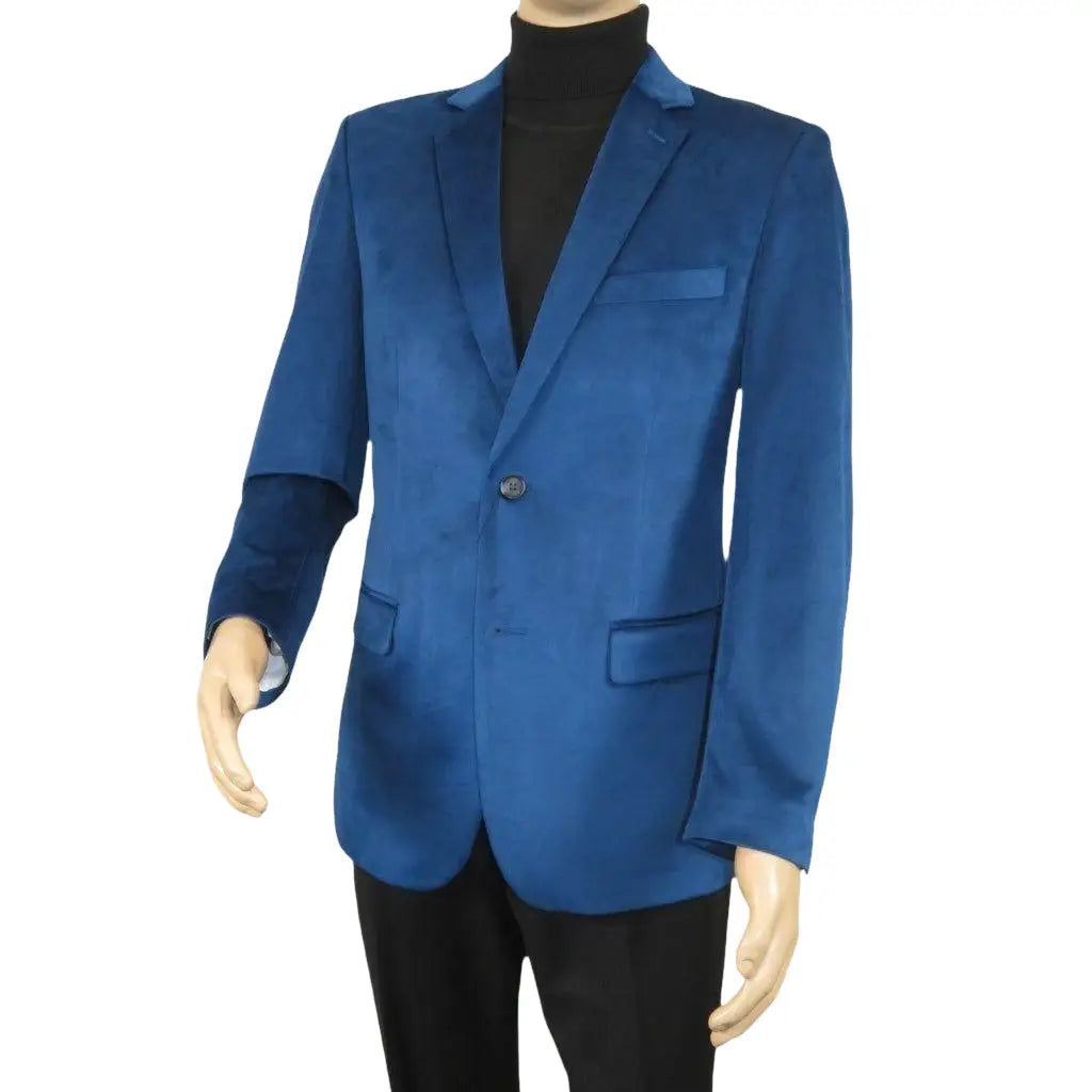 Men's Velvet Sports Coat Grammy Amy Award By BASSIRI , LEONARDI J1042 Royal Blue - J.Valintin Men's Wear Legend - 92653