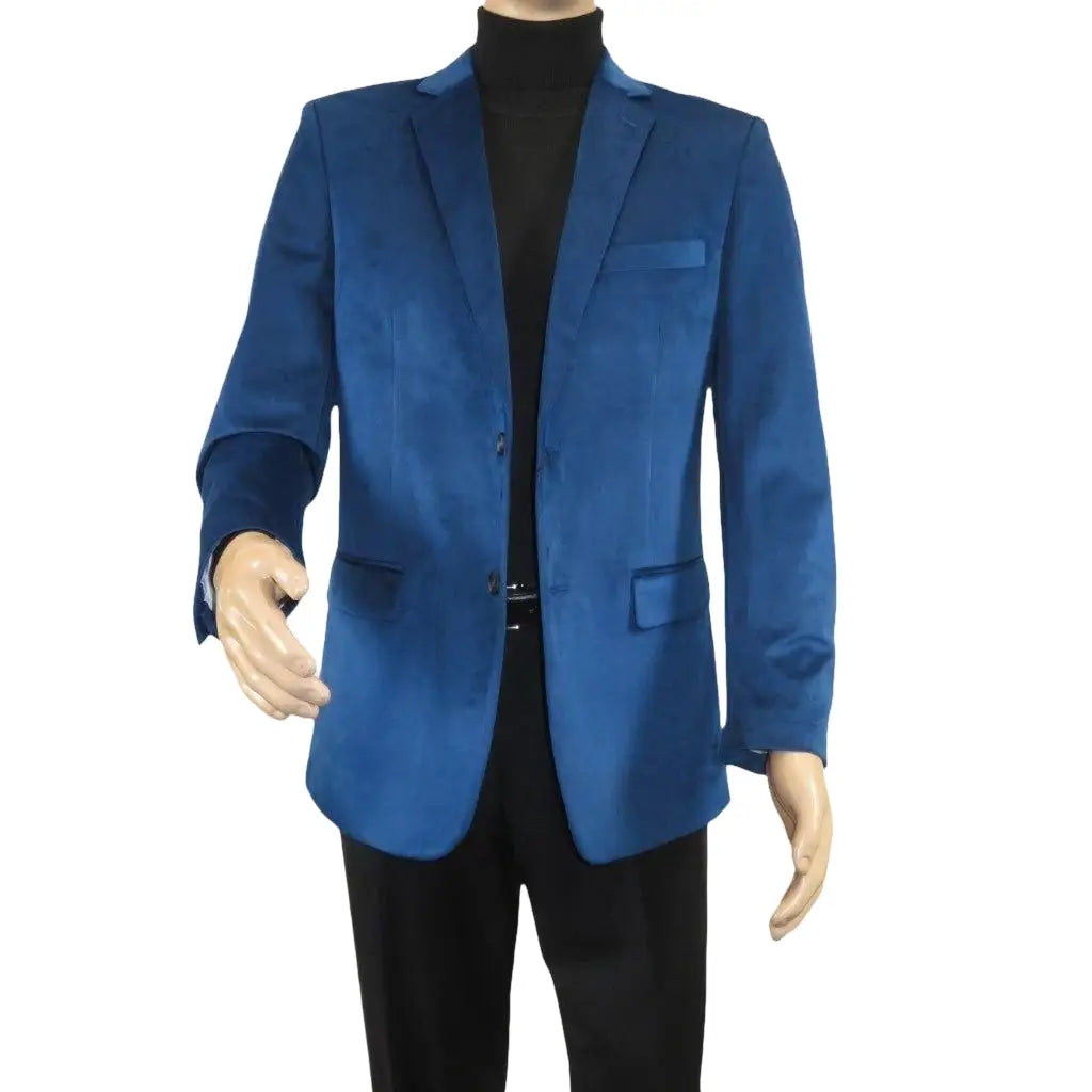 Men's Velvet Sports Coat Grammy Amy Award By BASSIRI , LEONARDI J1042 Royal Blue - J.Valintin Men's Wear Legend - 92653