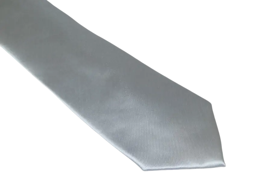 Men's Satin Silky Tie Hankie Set J.Valintin Private Collection R65 Solid Silver