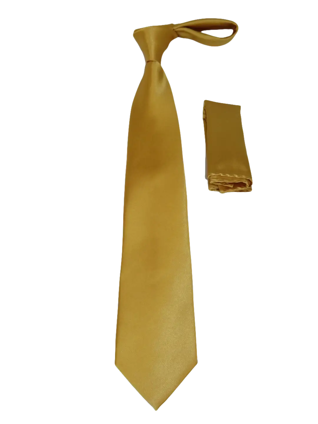 Men's Satin Silky Tie Hankie Set J.Valintin Private Collection R66 Solid Gold