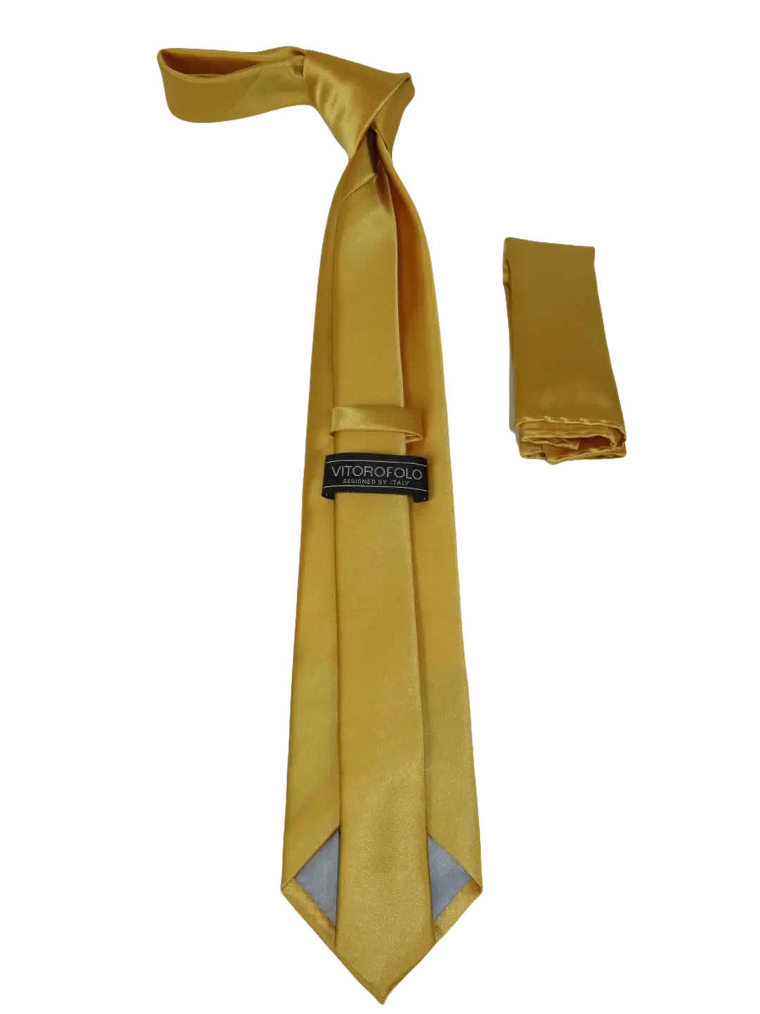 Men's Satin Silky Tie Hankie Set J.Valintin Private Collection R66 Solid Gold