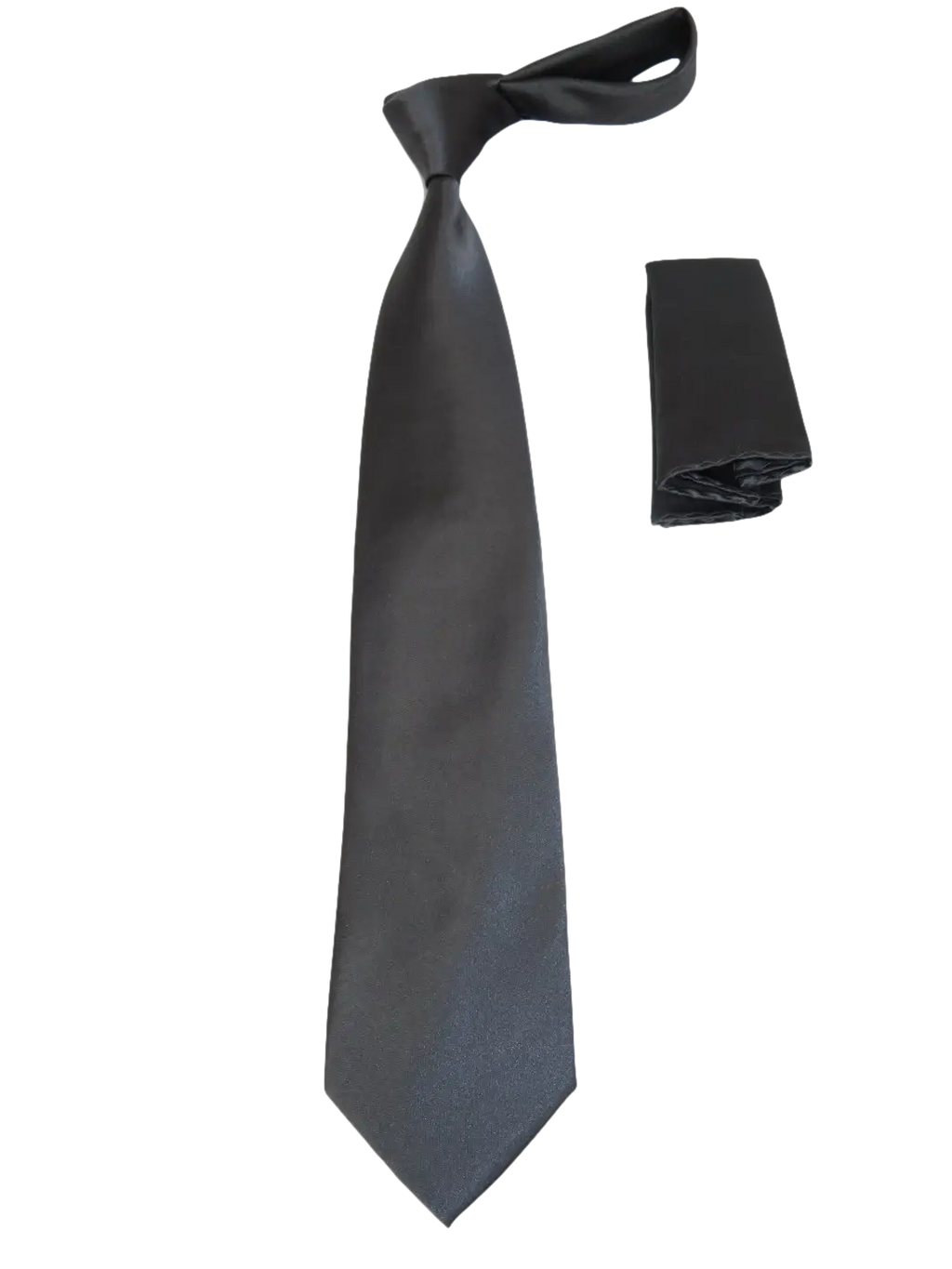 Men's Satin Silky Tie Hankie Set J.Valintin Private Collection R67 Dark Gray