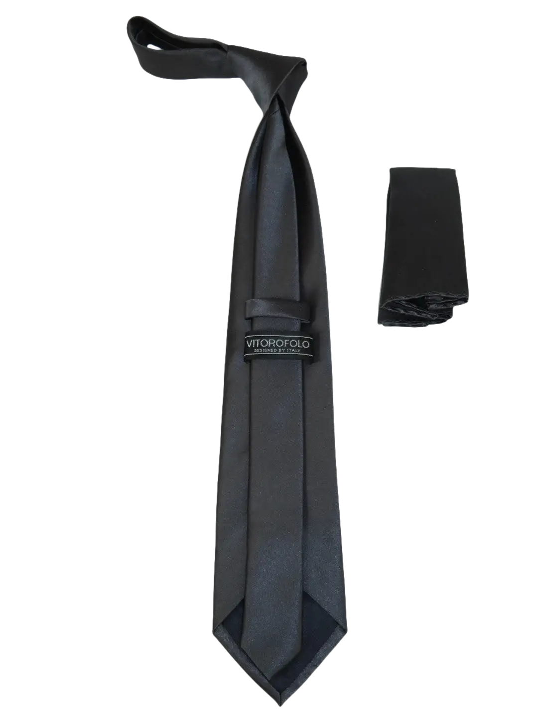 Men's Satin Silky Tie Hankie Set J.Valintin Private Collection R67 Dark Gray