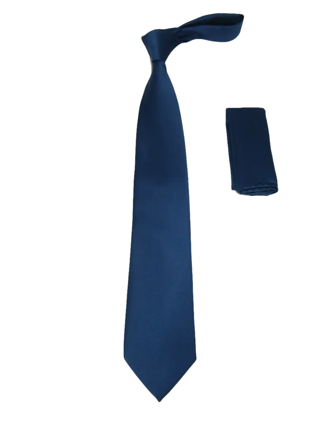 Men's Satin Silky Tie Hankie Set J.Valintin Private Collection R68 Teal Blue