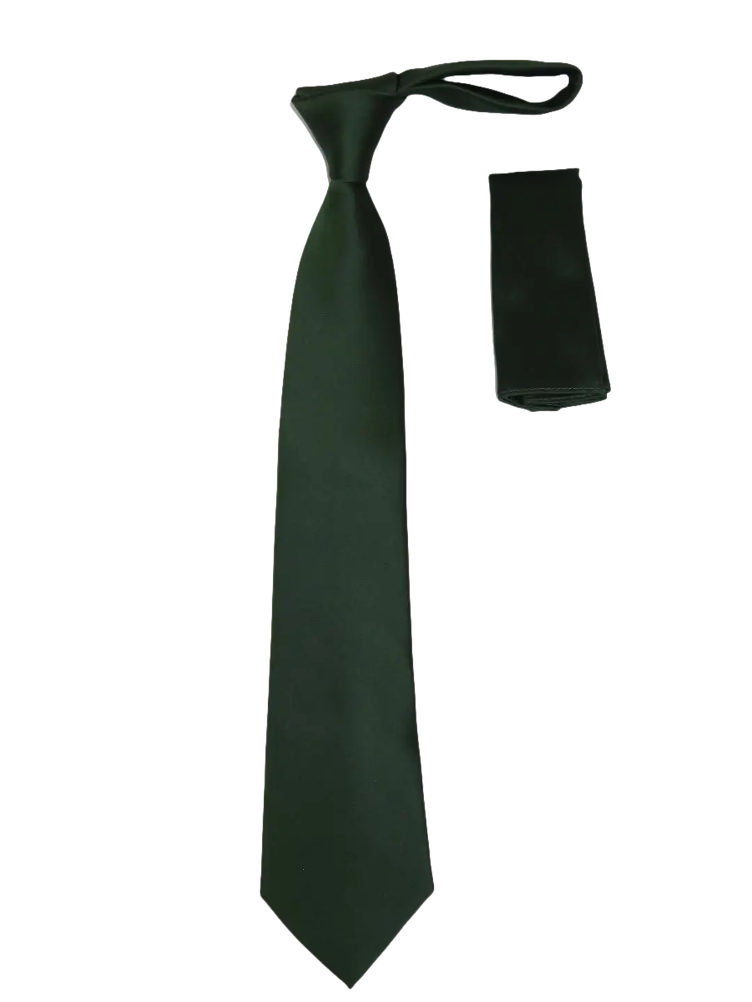 Men's Satin Silky Tie Hankie Set J.Valintin Private Collection R69 Hunter Green