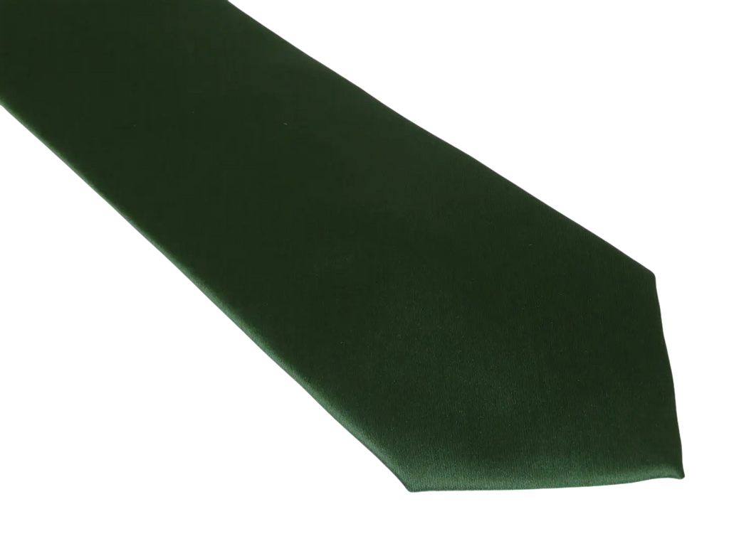 Men's Satin Silky Tie Hankie Set J.Valintin Private Collection R69 Hunter Green