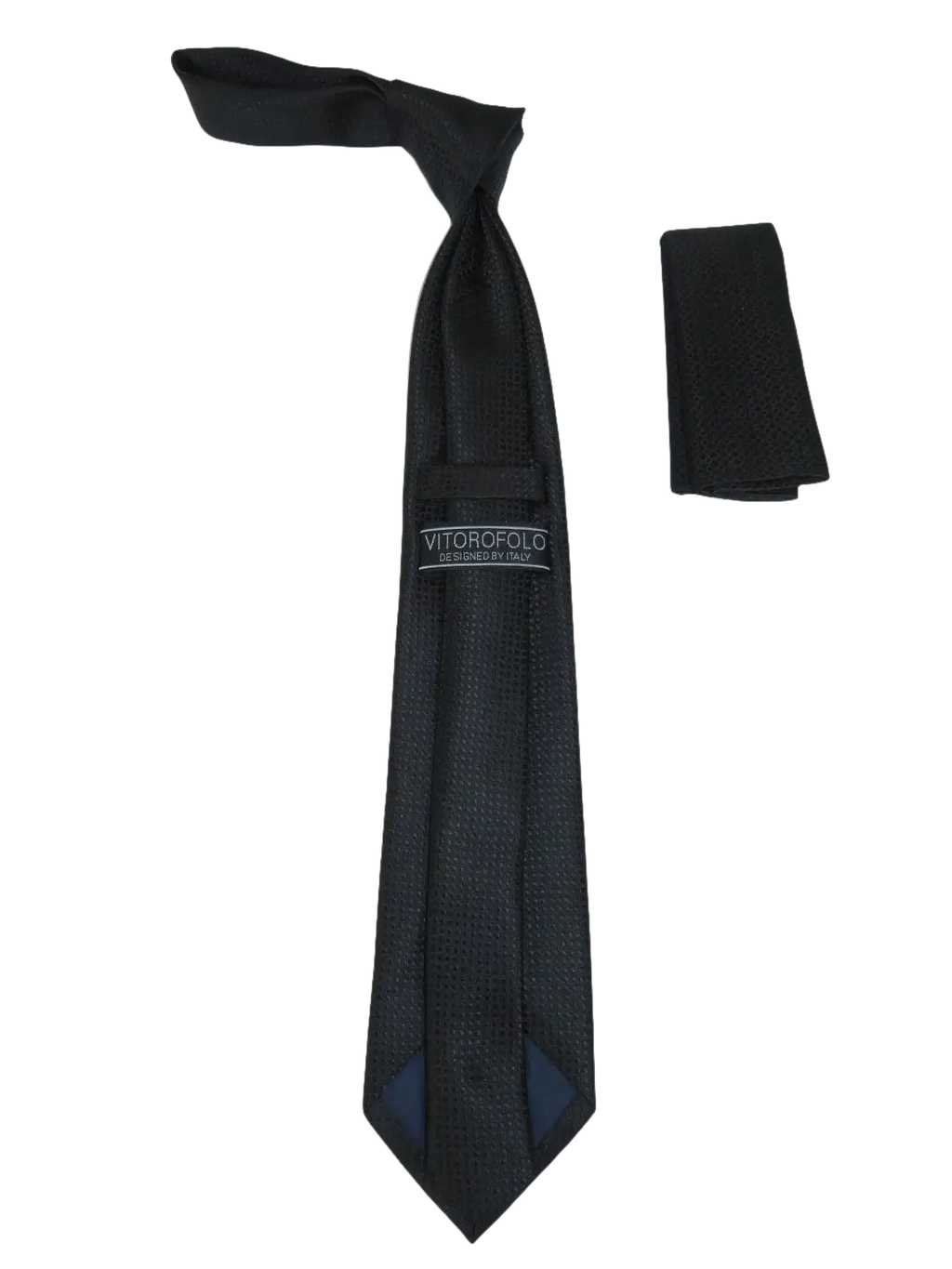Men's Woven Tie Hankie Set J.Valintin Private Collection R74 Black Shadow Stripe