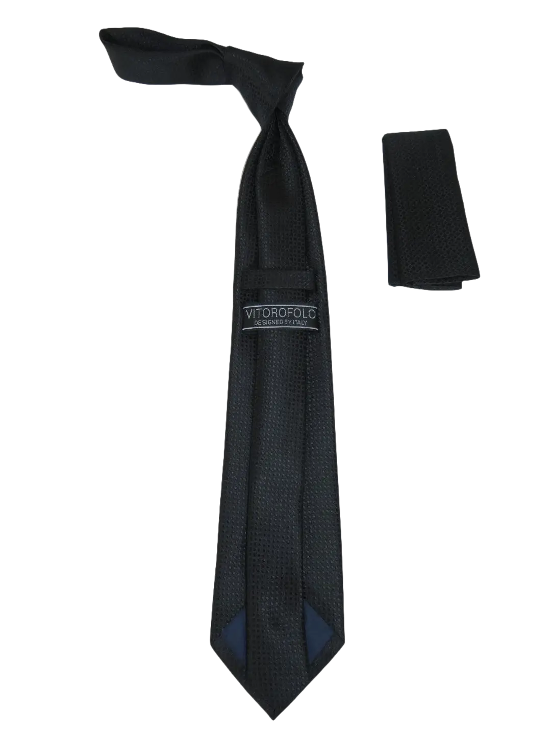 Men's Woven Tie Hankie Set J.Valintin Private Collection R74 Black Shadow Stripe