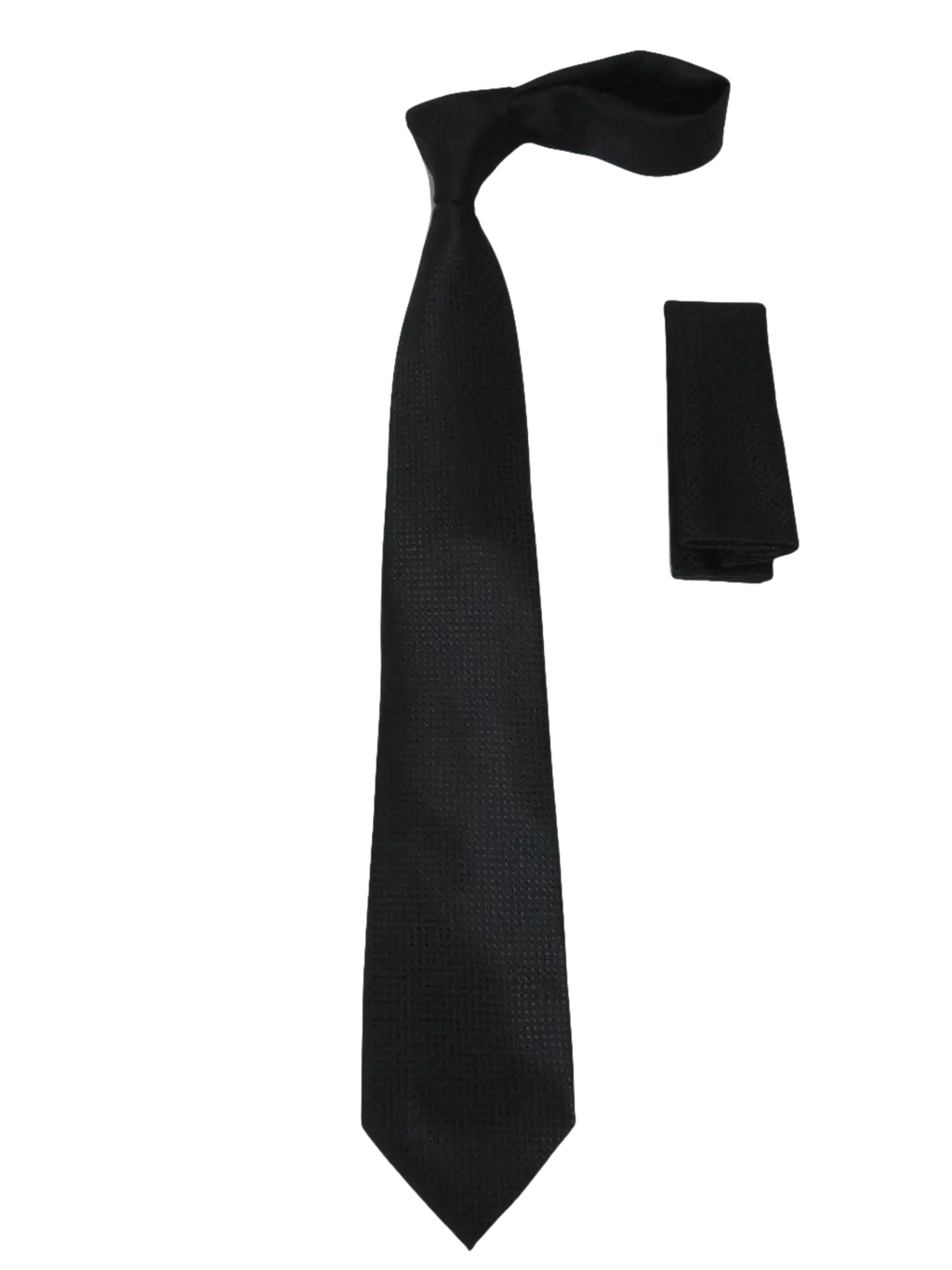 Men's Woven Tie Hankie Set J.Valintin Private Collection R77 Black Shadow Dots