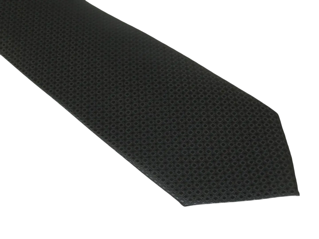 Men's Woven Tie Hankie Set J.Valintin Private Collection R77 Black Shadow Dots