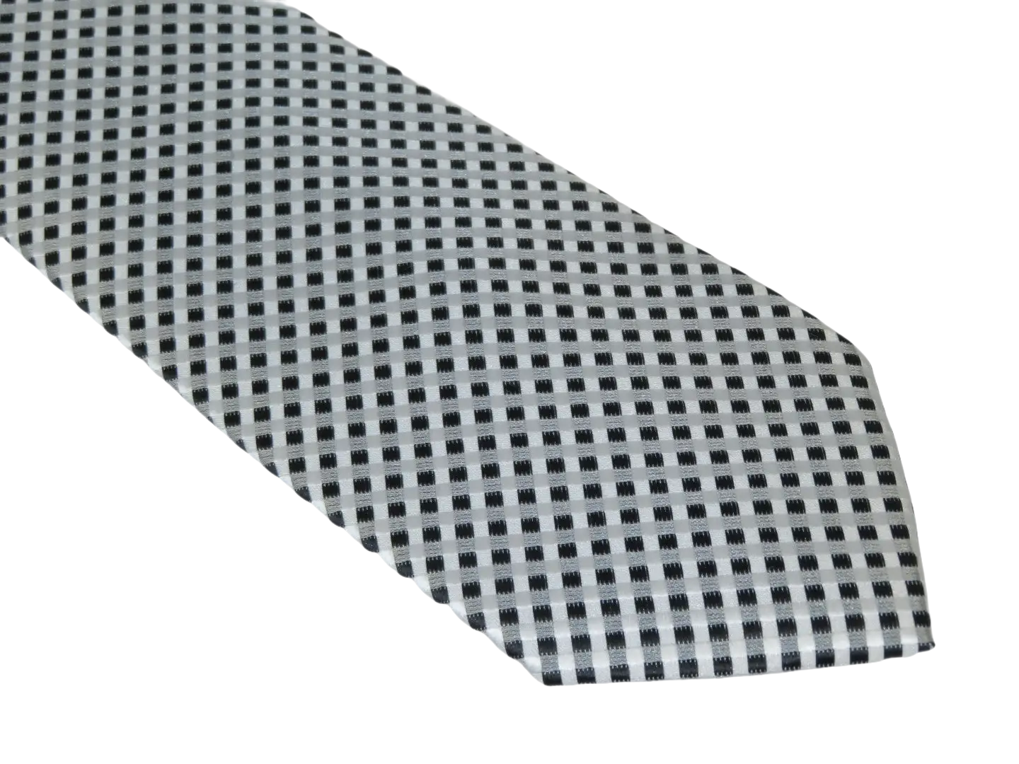 Men's Tie Hankie Set J.Valintin Private Collection R78 Black White Checkers