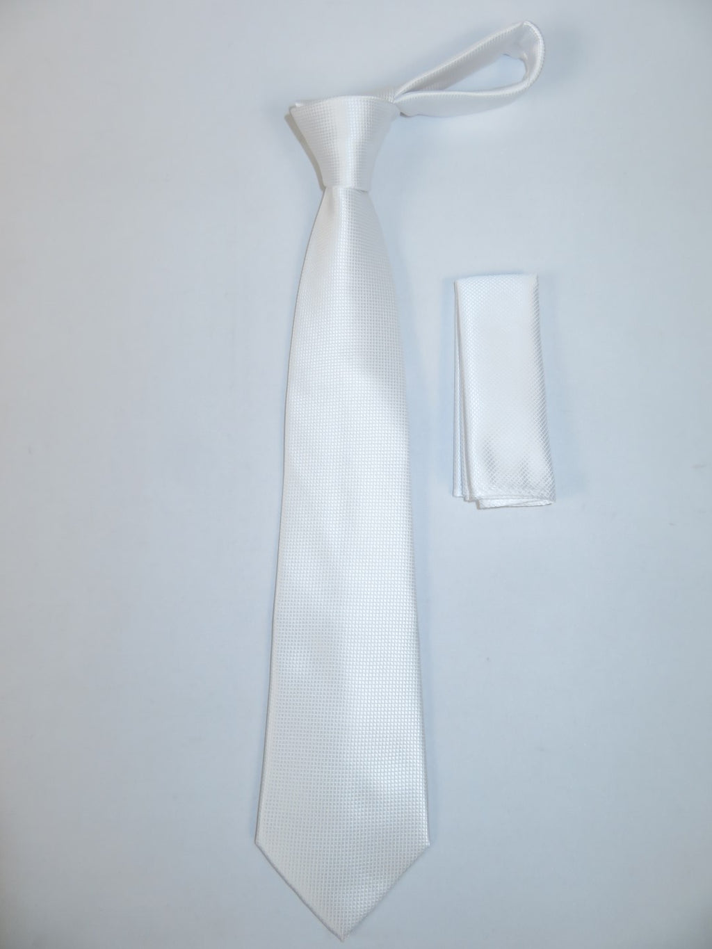 Men's Woven Tie Hankie Set J.Valintin Private Collection R80 White Pique