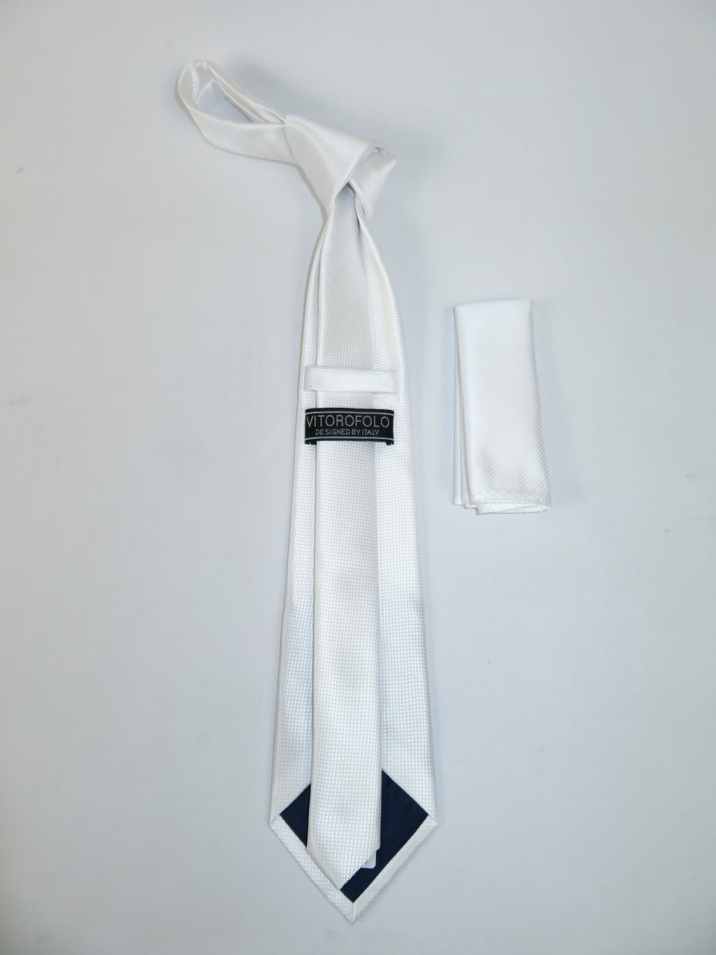 Men's Woven Tie Hankie Set J.Valintin Private Collection R80 White Pique