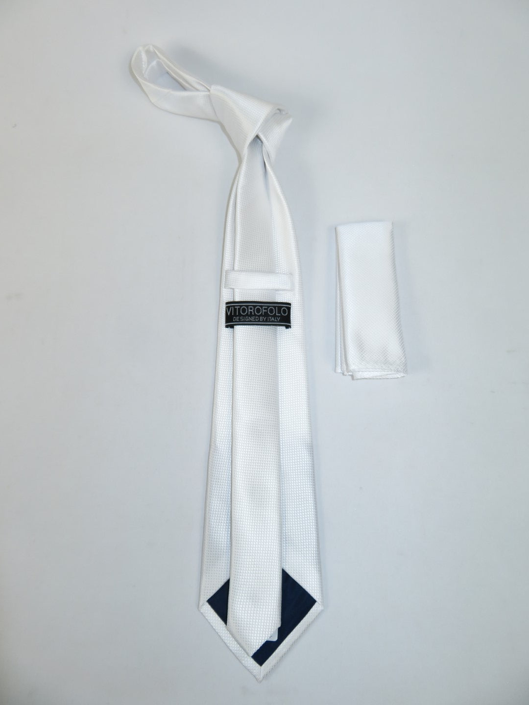 Men's Woven Tie Hankie Set J.Valintin Private Collection R80 White Pique