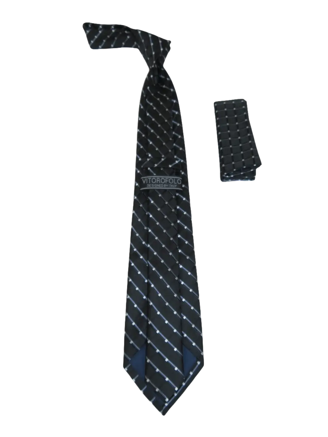 Men's Woven Tie Hankie Set J.Valintin Private Collection R81 Black Gray