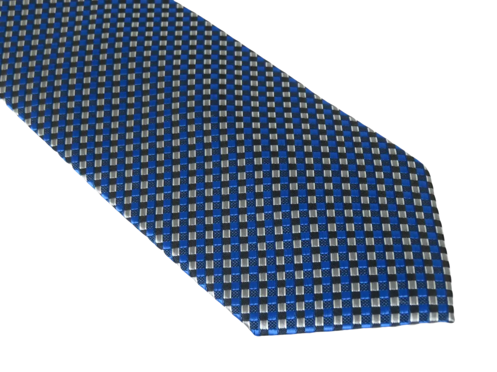 Men's Woven Tie Hankie Set J.Valintin Private Collection R83 Navy Blue Stripe