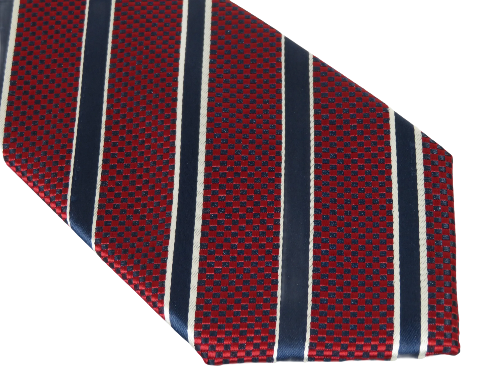 Men's Woven Tie Hankie Set J.Valintin Private Collection R87 Burgundy Stripe