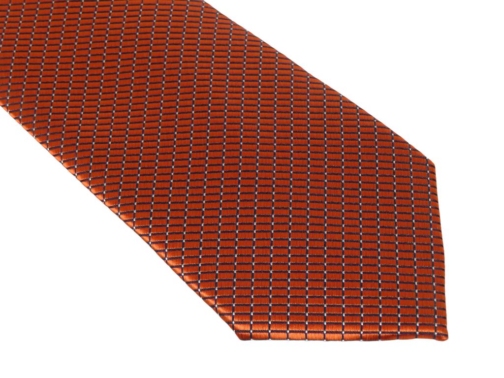 Men's Woven Tie Hankie Set J.Valintin Private Collection R88 Rust Brown