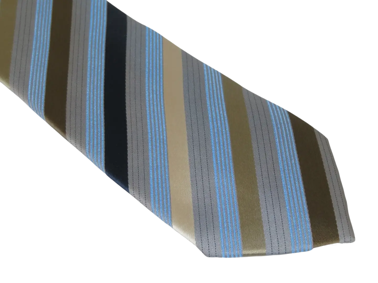 Men's Woven Tie Hankie Set J.Valintin Private Collection R89 Tan Blue Stripe
