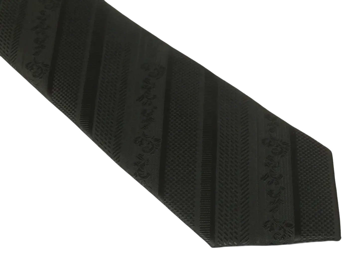 Men's Woven Tie Hankie Set J.Valintin Private Collection R93 Black Shadow Floral