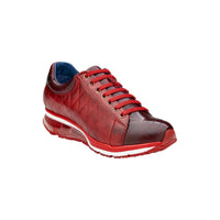 Belvedere Sacco Genuine Ostrich,Italian Calf Leather Sneaker Burgundy E25