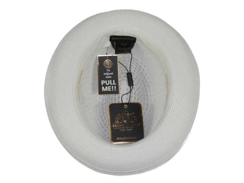 Men's BRUNO CAPELO Stingy Brim Fedora Braid Straw Hat Santa Cruz SC615 White