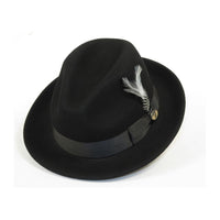 Men BENTLY HEADWEAR Hat Australian Wool Fedora Theo Collection TH700 Black