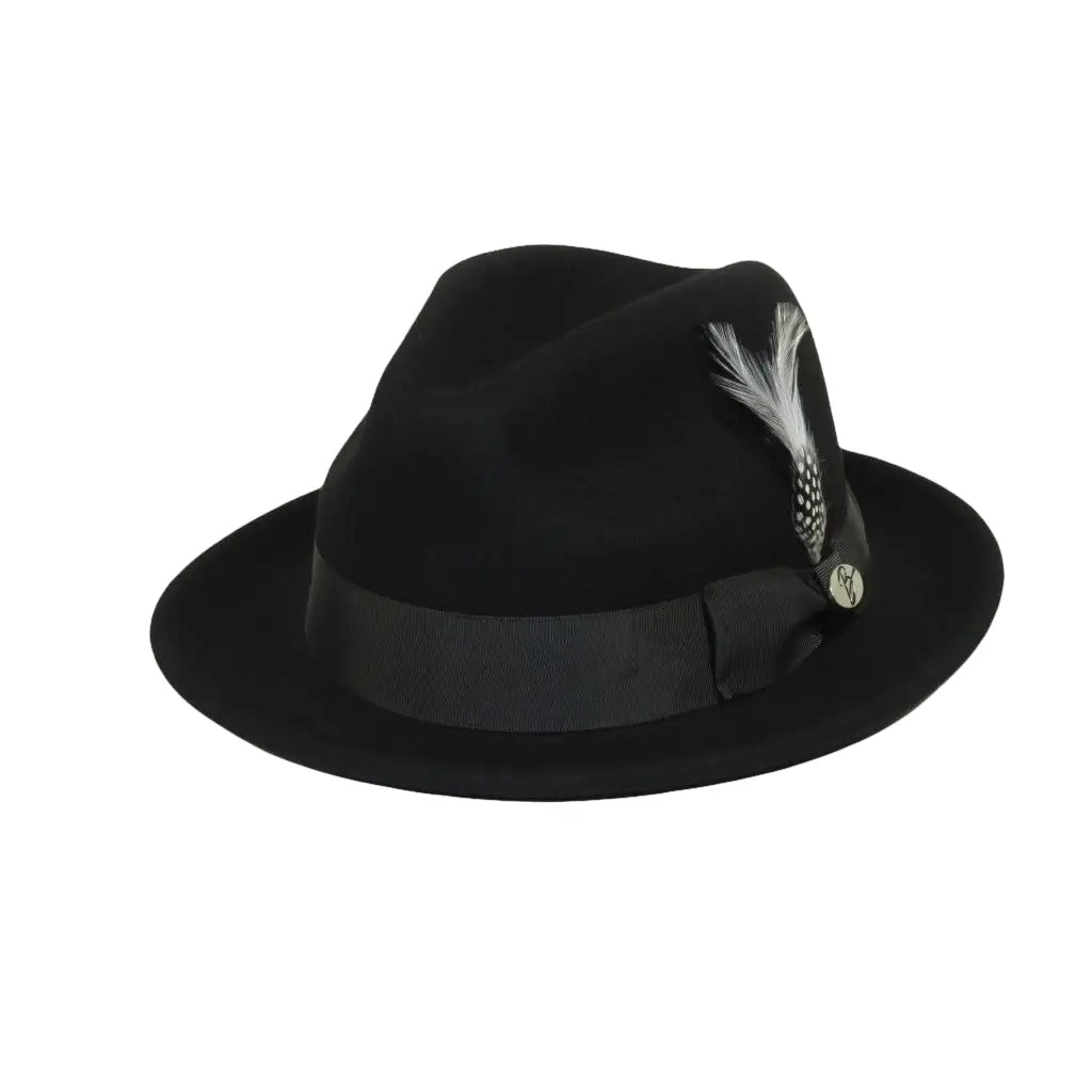 Men BENTLY HEADWEAR Hat Australian Wool Fedora Theo Collection TH700 Black