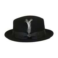 Men BENTLY HEADWEAR Hat Australian Wool Fedora Theo Collection TH700 Black