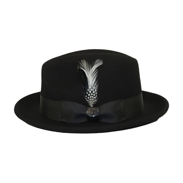 Men BENTLY HEADWEAR Hat Australian Wool Fedora Theo Collection TH700 Black