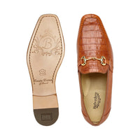 Belvedere Udine Shoes Genuine Caiman Crocodile and Lizard Loafer 1030 Brandy