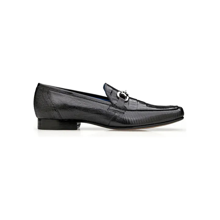 Belvedere Udine Shoes Genuine Caiman Crocodile and Lizard Loafer 1030 Black
