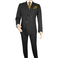 Men Suit BERLUSCONI Turkey Italian Wool 180's Double Breasted UGS94-08 Black