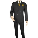 Men Suit BERLUSCONI Turkey Italian Wool 180's Double Breasted UGS94-08 Black