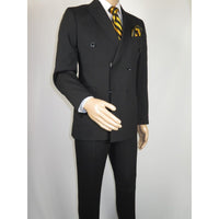Men Suit BERLUSCONI Turkey Italian Wool 180's Double Breasted UGS94-08 Black